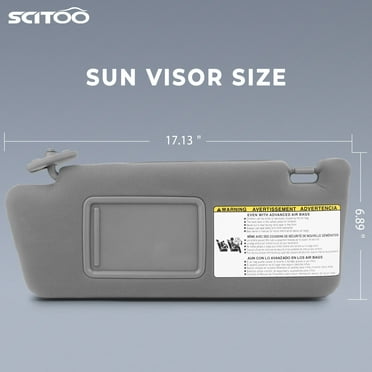 SCITOO Left & Right sides Sun Visor Assembly fit for 2005-2011 for Toyota Tacoma without Sunroof (Gray)