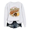 thumbnail image 2 of YVNAURA Womens Game Day Football Sweatshirt Funny Letter Graphic Print Long Sleeve Crewneck Pullover Casual Fan Tops for Touchdown Season Stadium Events, White,XXXL, 2 of 6