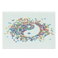 thumbnail image 1 of Ying Yang Cutting Board, Rainbow Color Effect Graphic Design on Ying Yang Sign Themed Peace, Decorative Tempered Glass Cutting and Serving Board, Large Size, Multicolor, by Ambesonne, 1 of 1
