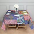 thumbnail image 3 of Colorful Patchwork Pioneer Flower Pattern Square Tablecloth,Waterproof Square Table Cover,Wipeable Spillproof Washable Table Cover for Home Kitchen Party Decor 60"x60"(152x152cm), 3 of 6