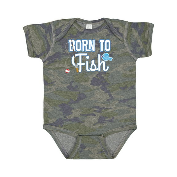 Inktastic Born to Fish Go Fishing Boys or Girls Baby Bodysuit