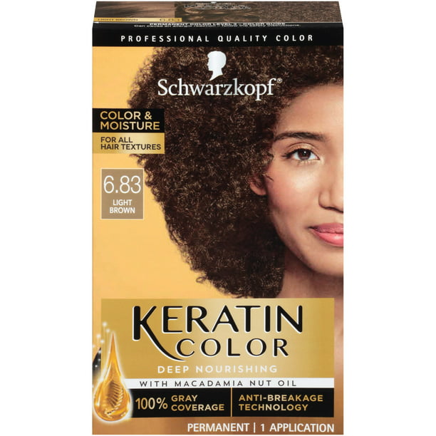 Schwarzkopf Keratin Color, Color & Moisture Permanent Hair Color Cream,   Light Brown 