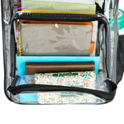 K-Cliffs Unisex Wholesale Clear Backpack See through School bags Basic Transparent Student Bookbag, Black, 20pcs