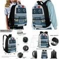 thumbnail image 2 of Xixirimido Cartoon Police Car Pattern 4Pcs Children Schoolbag Set Large Capacity Backpack with Lunch Box Pencil Pouch and Water Bottle Holder Bag for Teens Boys Girls Bookbag Set, 2 of 6