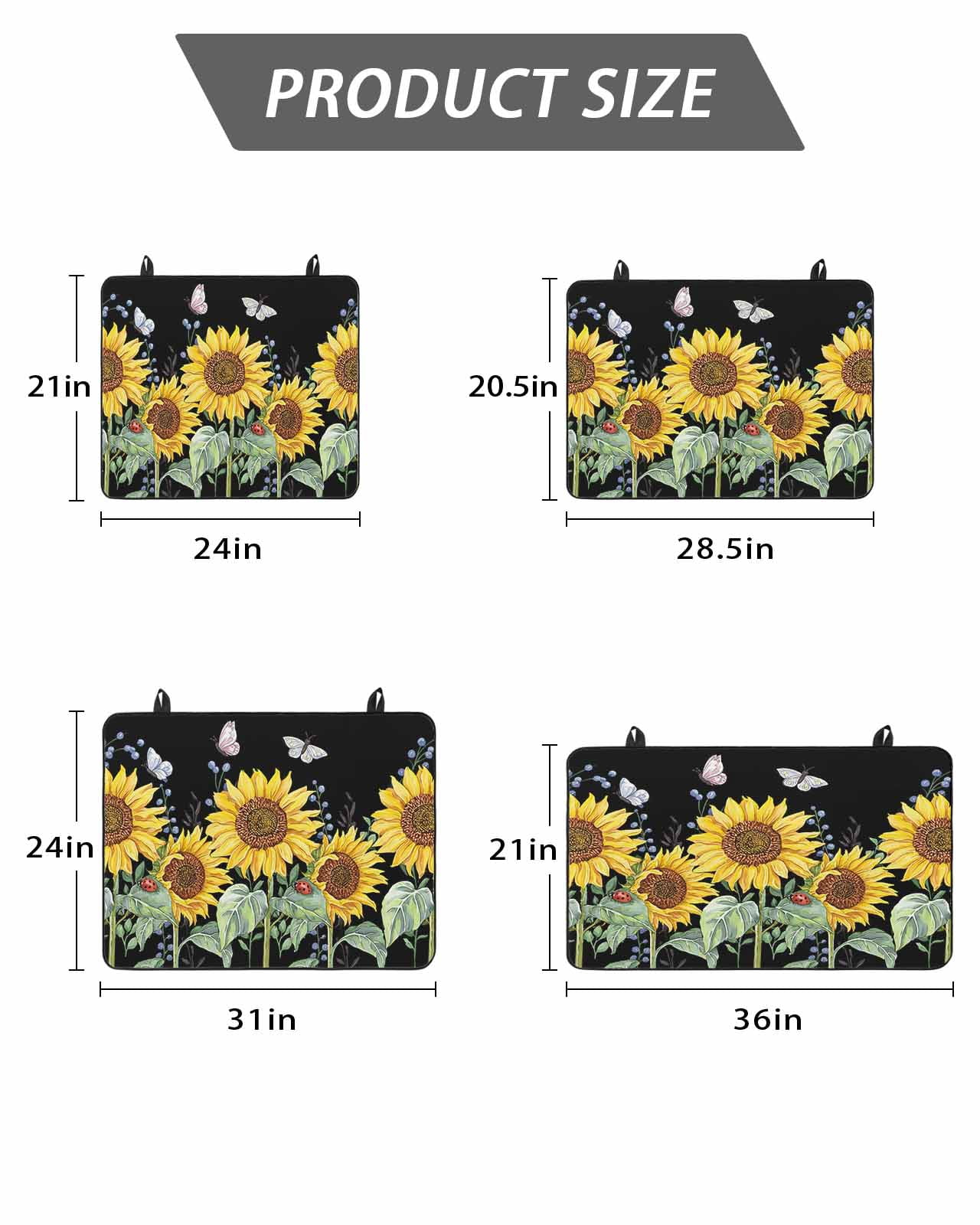 Stove Top Covers for Electric Stove, Sunflowers Glass Stovetop Cover Protector, Botanical Watercolor Butterfly Plant Induction Cooktop Protector Oven Mat for Kitchen Countertop 24"x21"