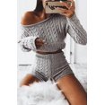 thumbnail image 1 of Ensemble de Sport 2 Pcs Haut Court Tricoté pour Femmes, 1 of 4