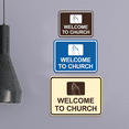 thumbnail image 2 of Classic Framed Welcome To Church Praying Hands Sign (Blue) - Medium, 2 of 5