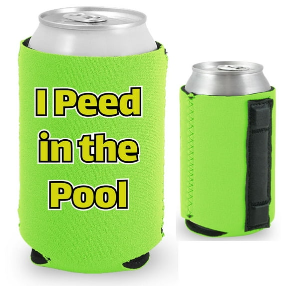 I Peed in the Pool Magnetic Can Coolie (Bright Green)