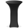 thumbnail image 2 of Lann's Linens - 30" Round Highboy Cocktail Table Cover, Stretch Spandex Fitted Tablecloth - Black, 2 of 5