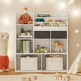 thumbnail image 2 of Kids Bookshelf with 2 Drawers, 3-Layer Sling Bookcase, Baby Storage Organizer for Books and Toys, Ideal for Playroom, Bedroom, Nursery, Classroom, 47.8" Tall, 2 of 8