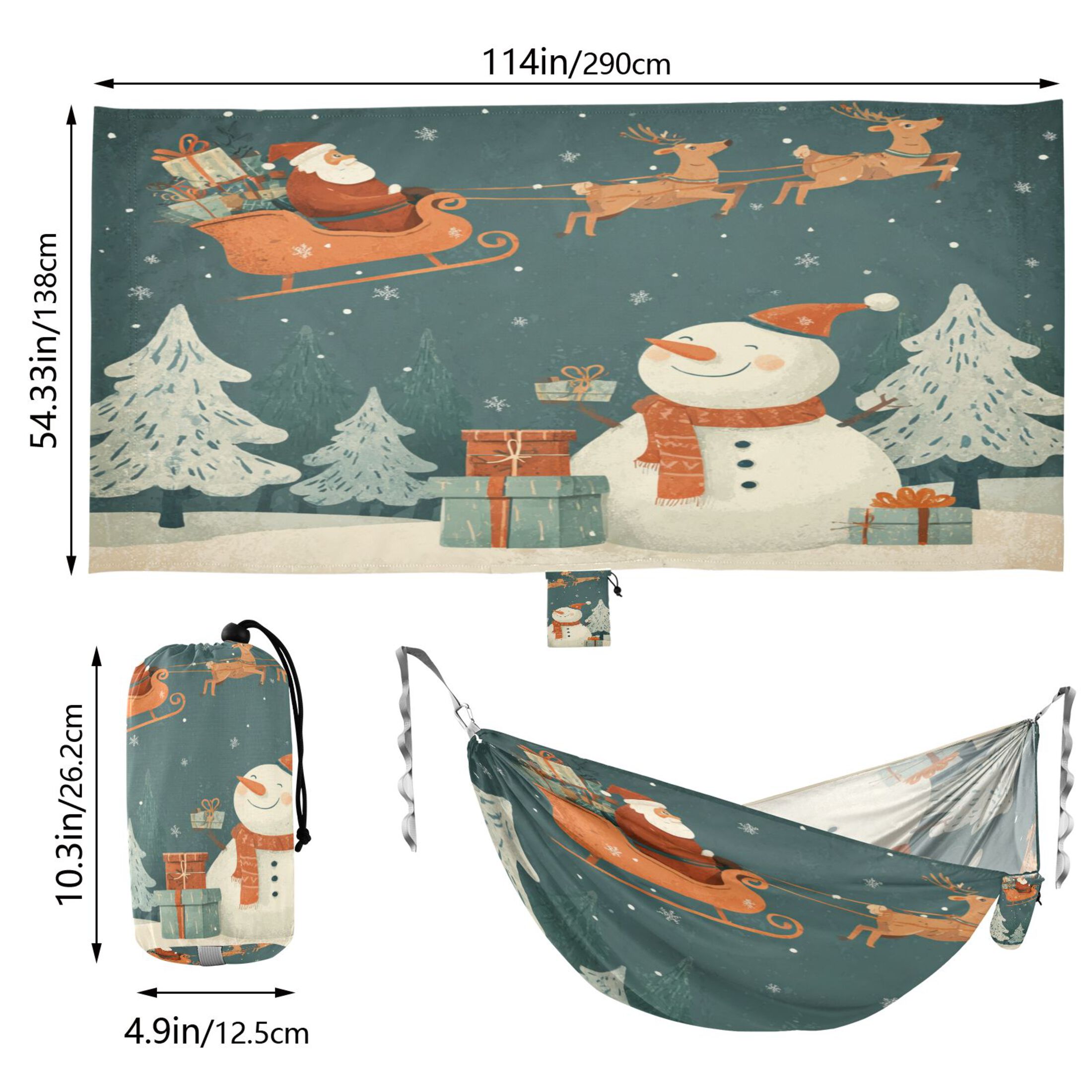 Hammock Camping Hammock Nylon Portable Hammock Travel Camping Hammock A Snowman