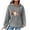 Gray, variant on XMMSWDLA Women's Pullover Sweatshirt Drawstring Pumpkin Printed Waffle Hoodie Long Sleeve Tops with Pocket
