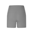 thumbnail image 7 of Ribbed High Waist Running Shorts for Women Summer Tummy-Control Workout Shorts Side Pocket Butt Lifting Biker Shorts Gray, XL, 7 of 7