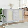 thumbnail image 1 of vidaXL Sideboard Senja Rattan Look White 112x40x80 cm Solid Wood Pine 0 Shelves, 1 of 5