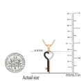thumbnail image 4 of Dazzlingrock Collection 0.15 Carat (ctw) Round Black & White Diamond Heart Key Pendant with 18 Inch Gold Chain for Women in 14K Rose Gold, 4 of 5