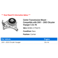 thumbnail image 2 of Center Transmission Mount - Compatible with 2001 - 2003 Chrysler Voyager 3.3L V6 2002, 2 of 2