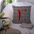 thumbnail image 3 of Letter E Initial Monogram - Houndstooth Black Fabric Decorative Pillow, 3 of 4