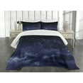 thumbnail image 3 of Ambesonne Night Quilted Bedspread Set 3 Pcs, Ethereal Galactic View, King Size, Dark Blue White, 3 of 5
