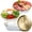Gold, variant on 3-Piece 11.8-inch Refrigerated Party Tray Set with Dividers, Includes Chilled Party Platters, Cooked Food Platters, Cold Dishes, and Dipping Sauces; Suitable for Fruits, Seafood, and Vegetables