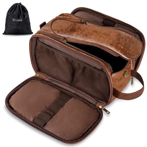 Neceser Elviros, tamaño grande, para viaje, afeitado, para hombre