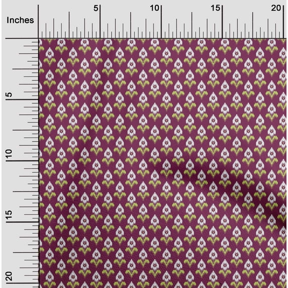 oneOone Georgette Viscose Fabric Ethnic Ikat Print Fabric BTY 42 Inch Wide