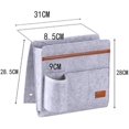 thumbnail image 2 of Bolsillo de fieltro gris para cama, organizador para cama, sofá, bolsa de almacenamiento colgante junto a la cama, para botellas, revistas, control remoto, teléfono, tabletas y libros, 2 of 5