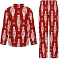 thumbnail image 6 of Top-kevin Pajama Sets for Womens Purple White Checker Loose Button Down Long Sleeve Shirts And Pants Set, 6 of 12
