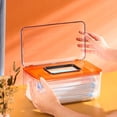 thumbnail image 3 of Estuche transparente para guardar mascarillas, dispensador de toallitas húmedas y secas. naranja, 3 of 8