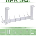 thumbnail image 6 of ACMETOP Over The Door Hooks, Heavy-Duty Door Hanger with 6 Dual Hooks, Sturdy Over The Door Hanger Hook for Hanging Coat, Towel, Bag, Robe, Hat, Aluminum, Brushed Finish (Matte Silver), 6 of 8