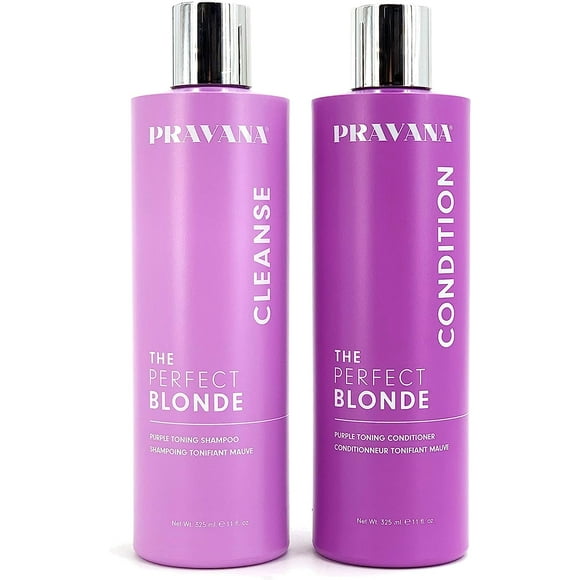 PRAVANA THE PERFECT BLONDE Purple Toning Shampoo and Conditioner DUO (10.1Oz each ) by Pravana