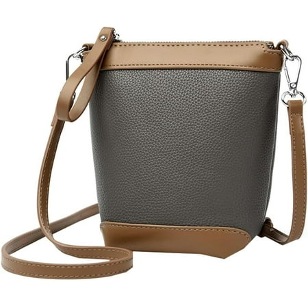 GZhLonKiMa Fashion PU Leather Shoulder Tote Bag for Women Small Bucket Purse Handbags Casual Top Handle Satchel