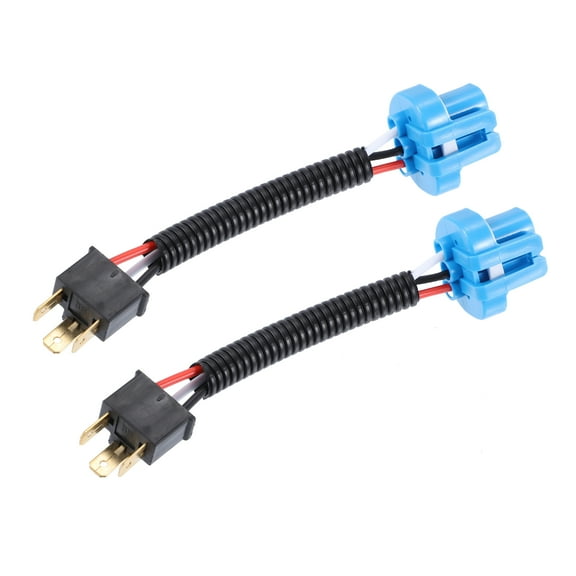 Unique Bargains 9007 Female to H4 Male Headlight Cable Harness Connector Adapter (Set of 2)