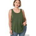 thumbnail image 5 of Zenana Women & Plus Relaxed Fit Scoop Neck Sleeveless Round Hem Blouse Tank Top, 5 of 5