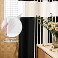 thumbnail image 3 of No Hook Shower Curtain, Black Beige Striped Shower Curtains for Bathroom with See Through Top Window, Modern Farmhouse Retro Lines Waterproof & Washable Bath Curtain Small Stall 36"x78", 3 of 9