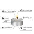 thumbnail image 3 of Tea Lights Candles 4 Hours Long Burn Unscented Tea Light Candles Bulk 100 Pack, 3 of 9