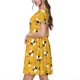 thumbnail image 2 of Disketp Cute Bee Butterfly Yelllow para Vestido de Manga Corta para Mujeres, Vestidos de Verano para Mujeres, Casual y Holgado para la Playa, 2 of 6