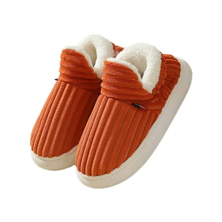 

Ymiytan Womens Lightweight House Slippers Indoor Outdoor Breathable Pull On Bootie Slipper Nigh Out Non-slip Winter Warm Shoes Orange 5.5-6