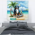 thumbnail image 3 of Bernese Mountain Dog Hello Summer Beach Theme with Sunglasses and Tropical Cocktail Tapestry Berner Lover Gifts Wall Hanging Backdrop Home Decor - 00009, 3 of 5