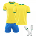 thumbnail image 1 of Brazil Home Yellow Jersey Set Kids Adults Soccer Football Jersey Training Shirt Suit Blank M, 1 of 2