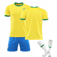 thumbnail image 1 of Brazil Home Yellow Jersey Set Kids Adults Soccer Football Shirt Training Shirt Suit Blank 22, 1 of 2