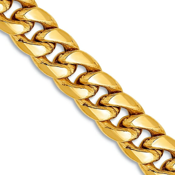14k Yellow Gold Polished Lobster Claw Closure Hollow Comfort Curb Chain Necklace 24 Inch 6mm Wide Chain Necklace for Wom