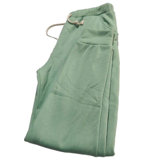 Qarigey Joggers pantalones de lana para mujer espesar Sherpa elásticos y elegantes pantalones casuales de moda coreana Prendas para la parte inferior del cuerpo Verde l