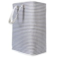 thumbnail image 5 of Cesta de ropa Cesta de ropa sucia plegable para el hogar Cesta de tela a rayas para guardar ropa, 5 of 5