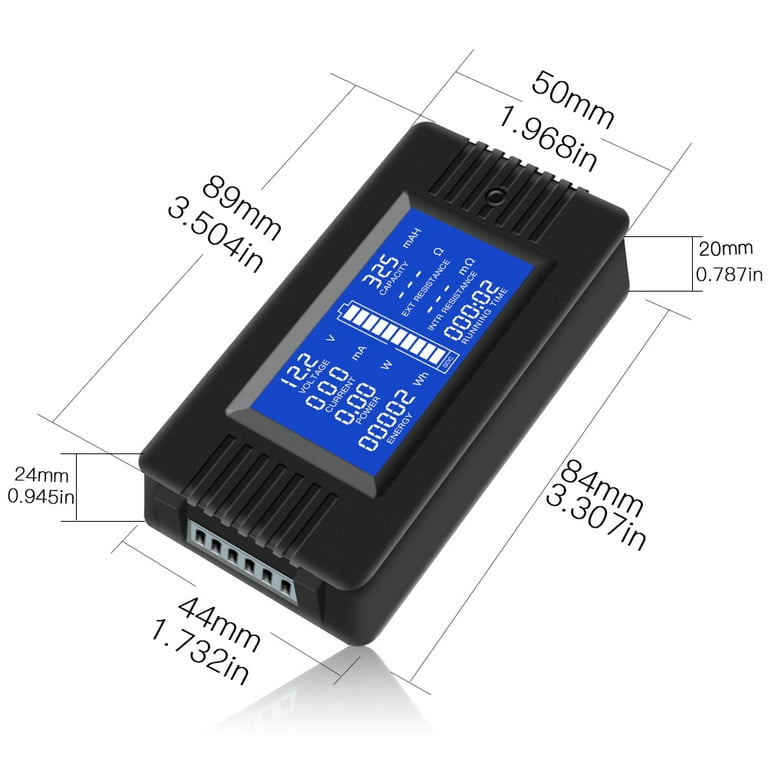DC Multifunction Battery Monitor Meter,0-300V,0-100A Built-in Shunt, Widely  Applied to 12V/24V/48V RV/Car Battery, LCD Display, Digital Current Voltage  Solar Power Meter, Multimeter Ammeter Voltmeter : : Industrial &  Scientific