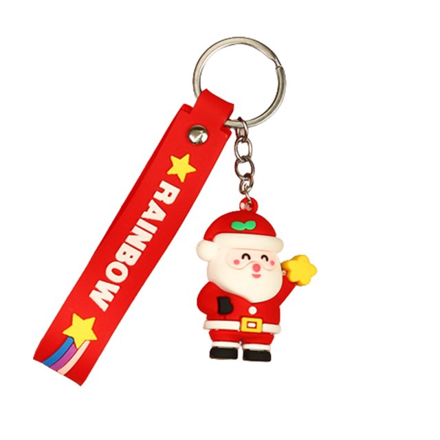 Jumpingount 2 piezas llavero titular lindo Santa Claus puerta portátil coche llavero anillo bolso llavero colgante para niñas Accesorios de disfraces Tipo 5 Jumpingount AP014193-05