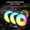 thumbnail image 2 of Ventilador Corsair RS120 ARGB 120 mm PWM 2100 RPM, paquete triple negro, 2 of 7