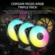 thumbnail image 2 of Ventilador Corsair RS120 ARGB 120 mm PWM 2100 RPM, paquete triple negro, 2 of 7