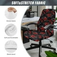 thumbnail image 5 of FKELYI Office Chair Cover Computer Chair Covers Removable Chair Protector Slipcover Stretch Fabric Boss Chair Covers for Home Office, Retro Red Rose Print, Small, 5 of 6