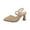 Khaki, variant on Quaouag Closed Toe Heels Pumps for Women Stiletto Pointed Toe Ankle Strap Heels