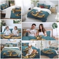 thumbnail image 5 of 3 Piece Yellow Anchor Duvet Cover Set Full Size, Microfiber Comforter/Quilt Cover with Corner Ties and 2 Pillowcases, Coastal Nautical Anchor Turquoise All Season Soft Bedding with Zipper Closure, 5 of 8